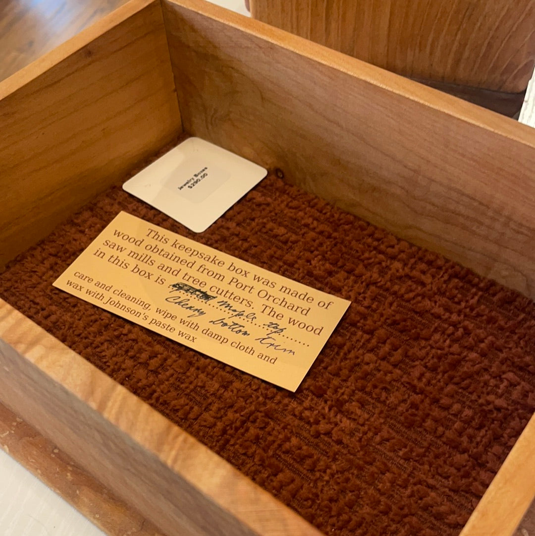 Maple Top with Cherry Bottom Trim Jewelry Box