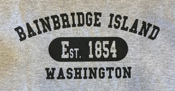 Bainbridge Island, WA Est. 1854 Collegiate Shirt [Grey]