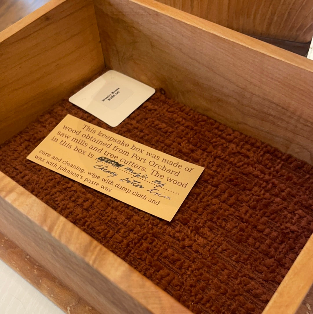 Maple Top with Cherry Bottom Trim Jewelry Box