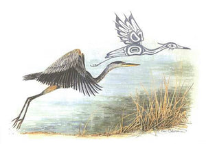 Heron in Flight Sue Coleman Art Card