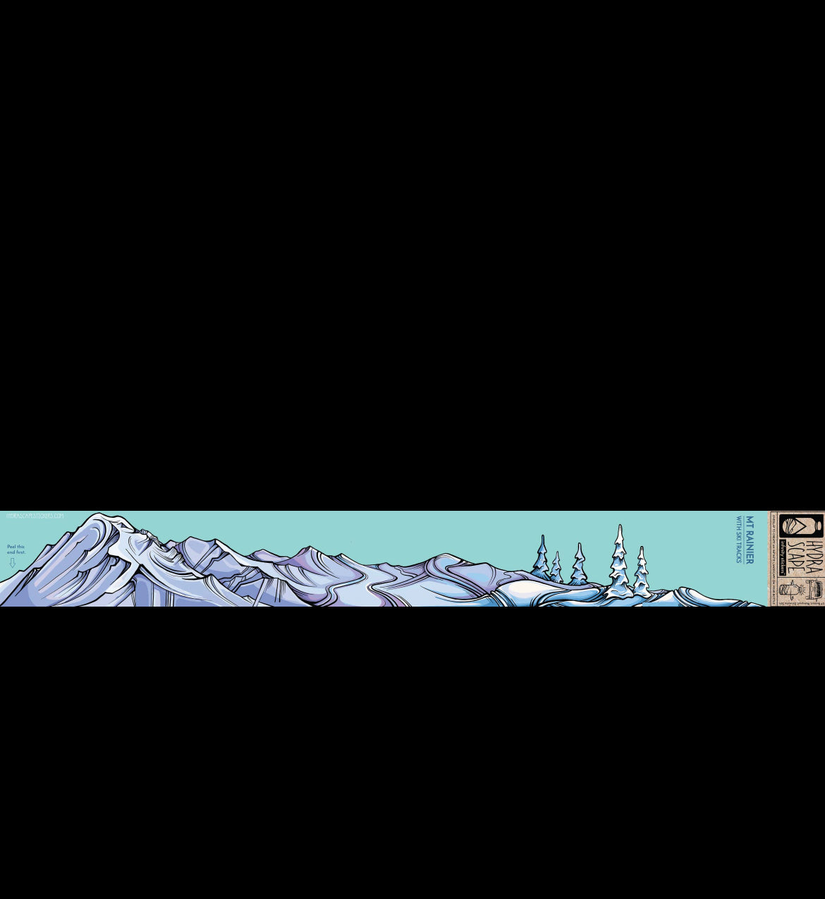 Hydrascape Stickers Mt. Rainier with Ski Tracks Infinity Sticker