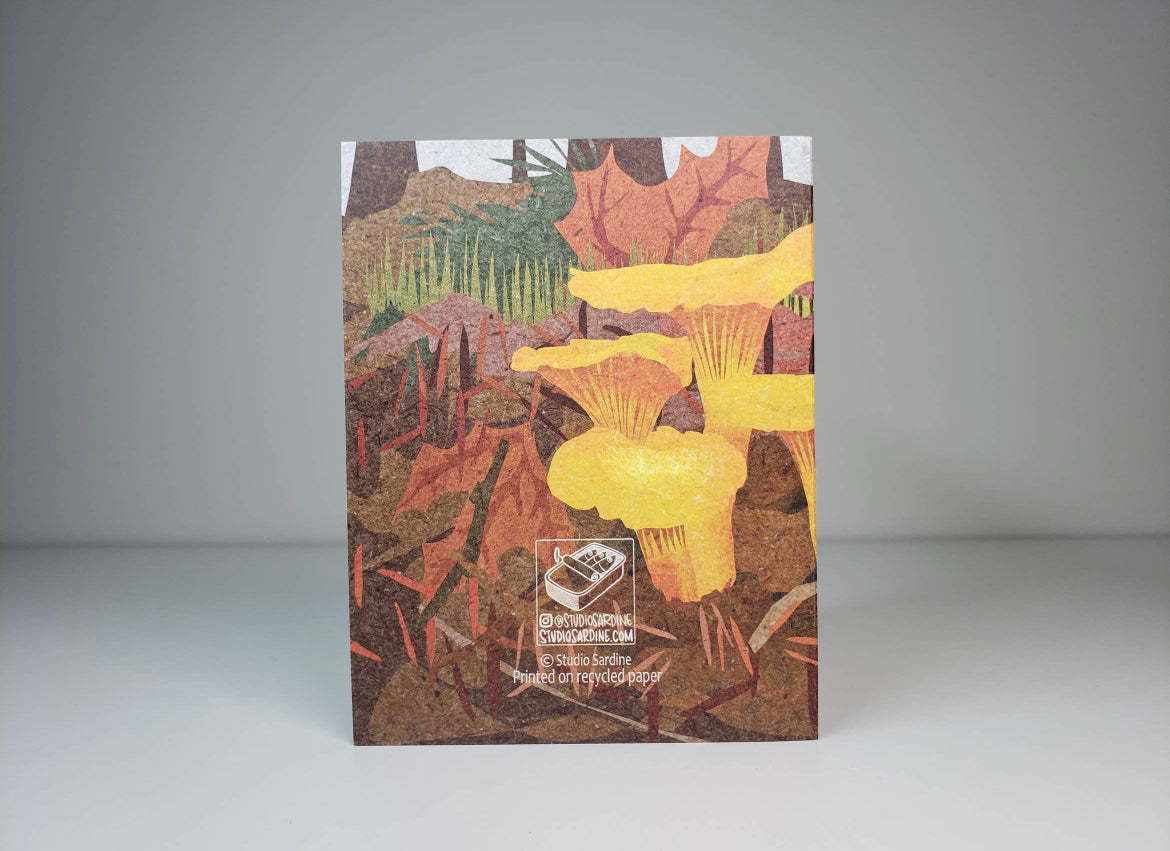 Chanterelle Mushroom Blank Greeting Card