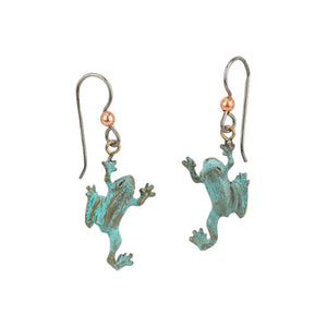 Tree Frog Earrings, Sterling Silver, Leverback