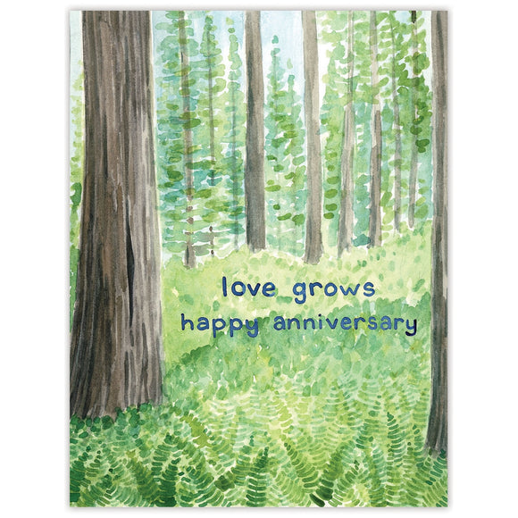 Love Grows Happy Anniversary Card