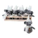 Plush Grey Mouse Ornament W/crate