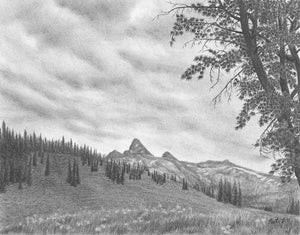 "Grand Teton Glimpse" by Nate Lundgren (Matted Print)