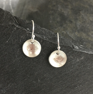 Tiny silver bowl earrings